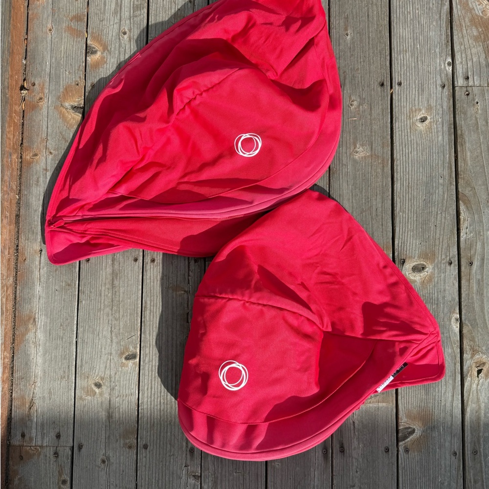 Two Bugaboo Donkey 3 sun canopies - Red